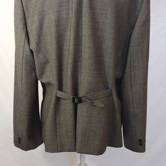 VTG 90s Tahari Levine Brown Grey Wool Blend Single Breast Blazer Plussize 18 - Picture 10 of 14